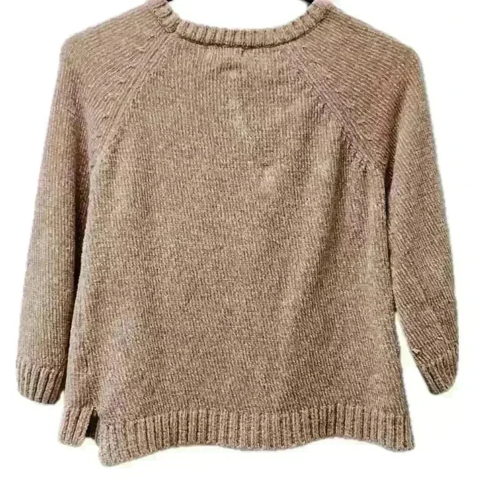 Btween little girls pink sweater with flower patch size 10
